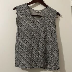 Artisan NY Little Buildings Novelty Print Sleeveless Blouse Size S